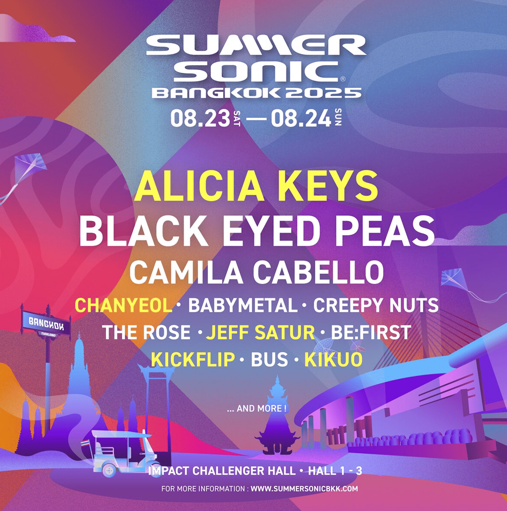 サマソニ バンコク2025 第2弾発表でアリシアキーズ出演決定