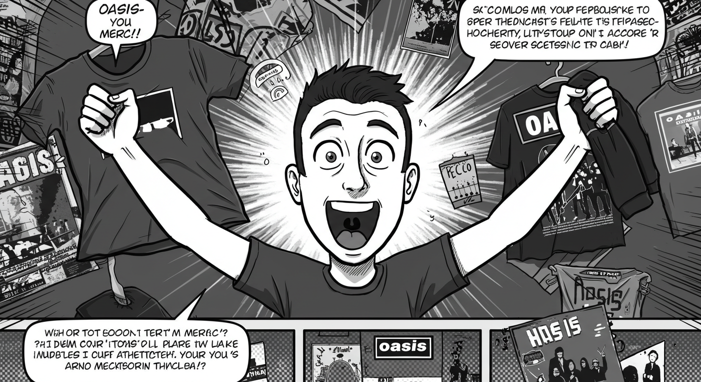 オアシス、日本公式ツアー・グッズのラインナップ発表 ─ 日本限定Tシャツ&ポップアップ・ショップも開催決定